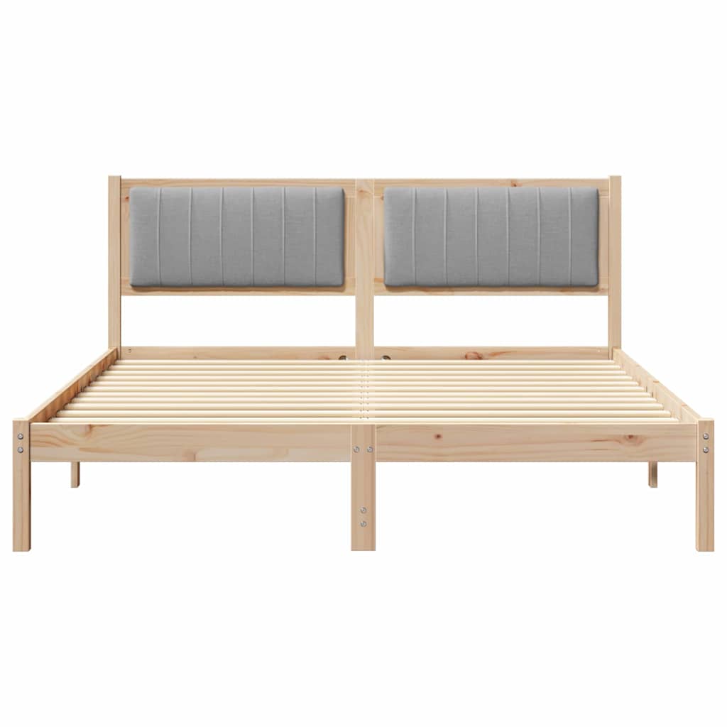 Letto con Testiera Rivestita Grigio chiaro 160 x 200 cm