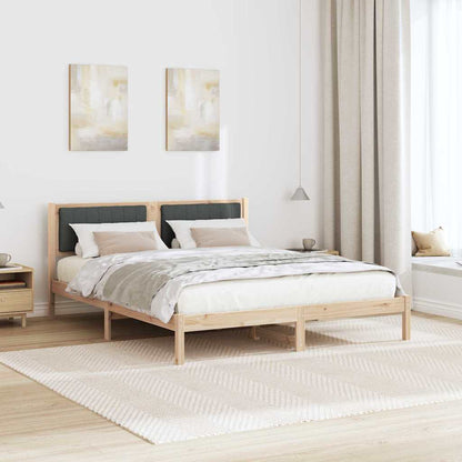 Letto con Testiera Rivestita Grigio scuro 160 x 200 cm