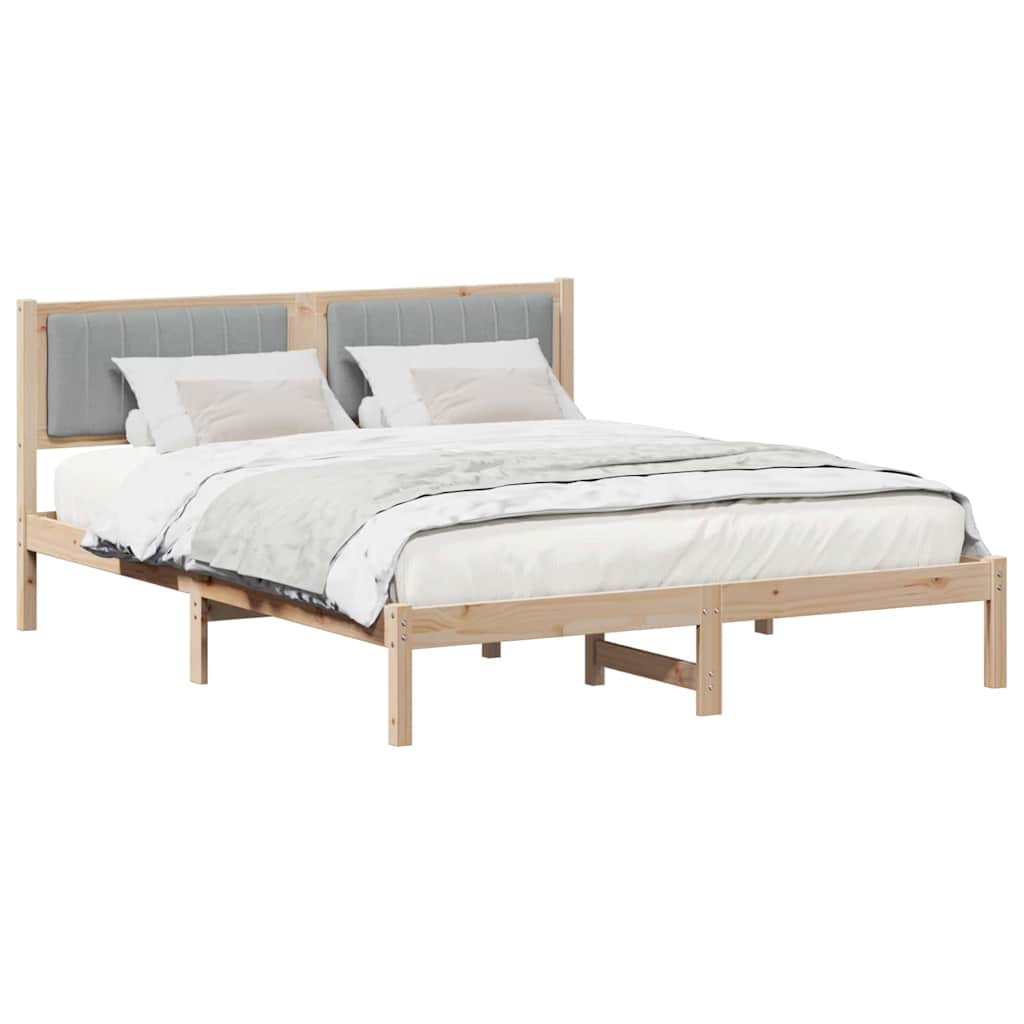 Letto con Testiera Rivestita Grigio chiaro 150 x 200 cm | homemem39