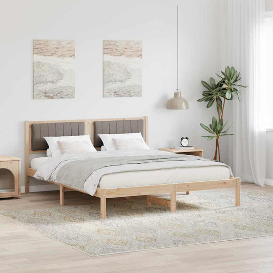 Letto con Testiera Rivestita Talpa 150 x 200 cm Pino massello | homemem39