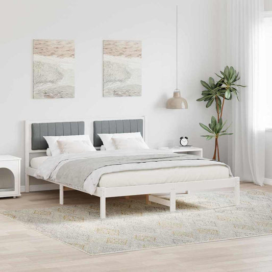 Letto con Testiera Rivestita Grigio chiaro 150 x 200 cm | homemem39