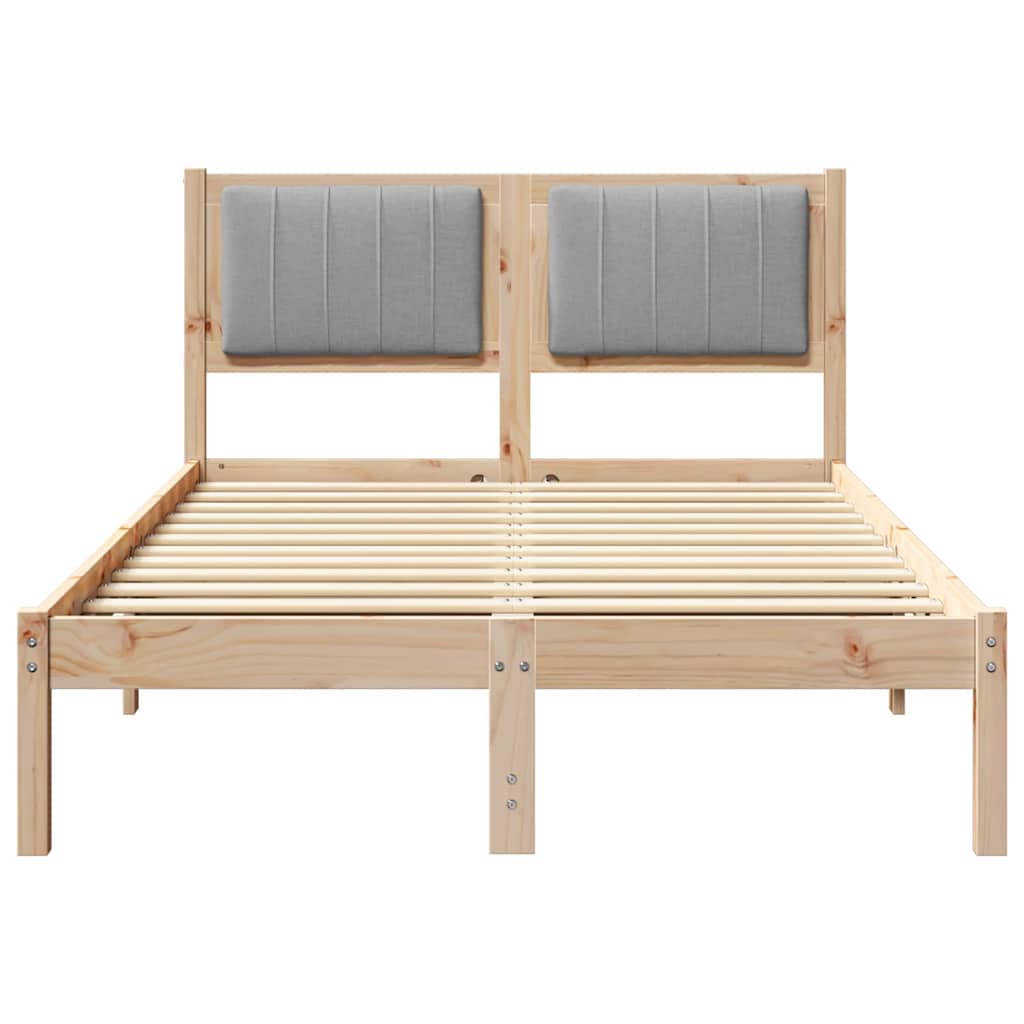 Letto con Testiera Rivestita Grigio chiaro 120 x 200 cm