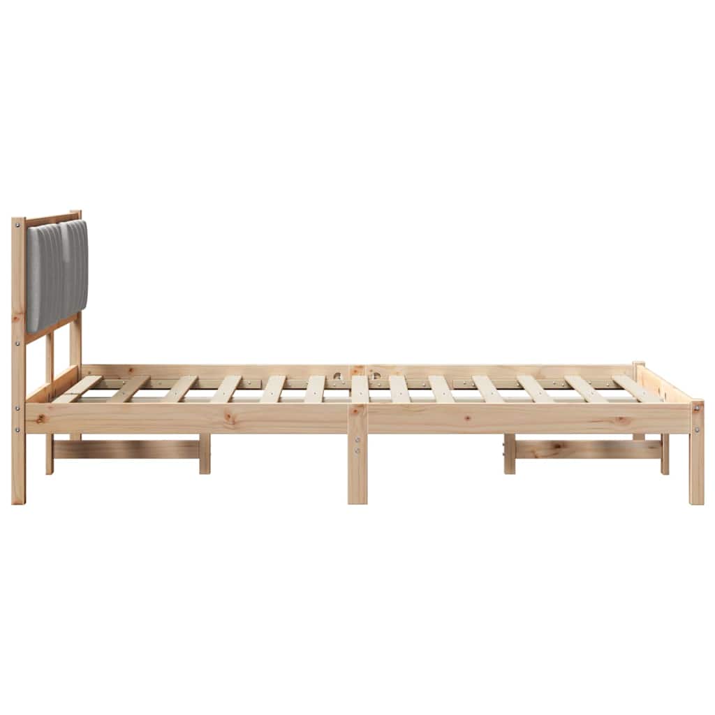 Letto con Testiera Rivestita Grigio chiaro 120 x 200 cm