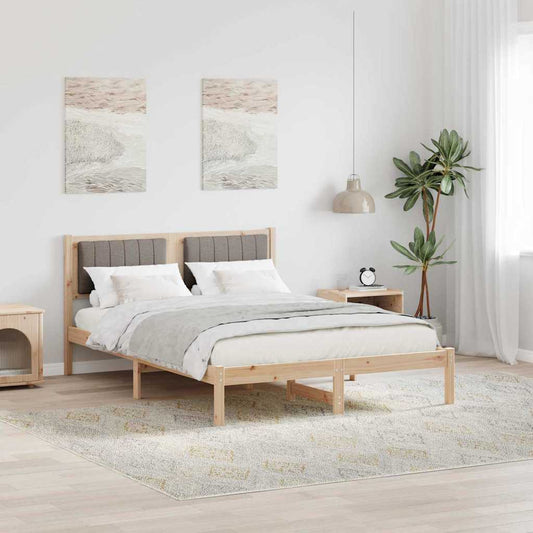 Letto con Testiera Rivestita Talpa 135 x 190 cm Pino massello | homemem39