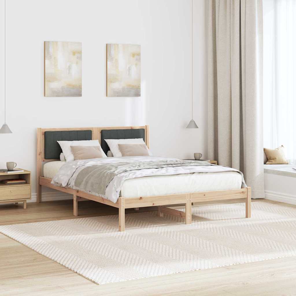 Letto con Testiera Rivestita Grigio scuro 120 x 190 cm
