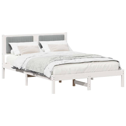 Letto con Testiera Rivestita Grigio chiaro 120 x 190 cm