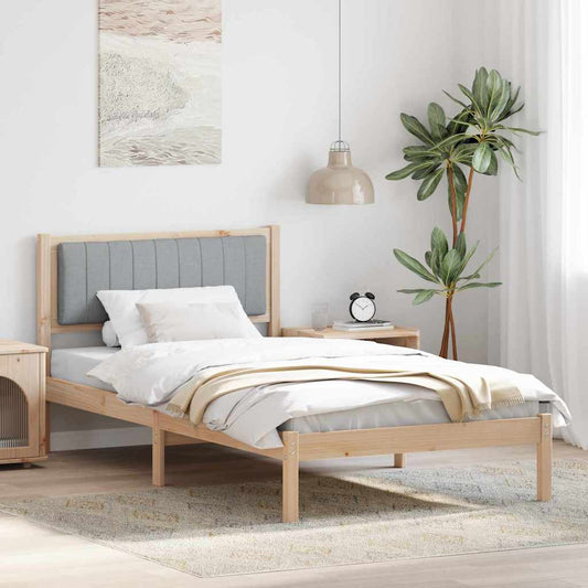 Letto con Testiera Rivestita Grigio chiaro 100 x 200 cm | homemem39