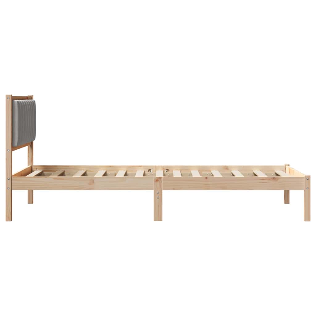 Letto con Testiera Rivestita Grigio chiaro 100 x 200 cm