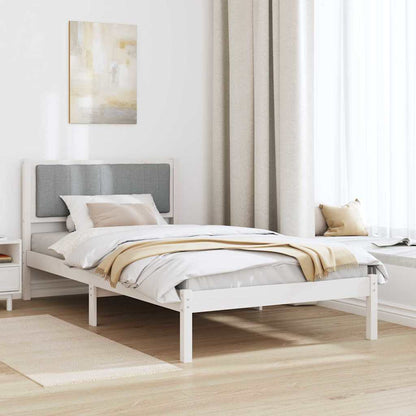 Letto con Testiera Rivestita Grigio chiaro 100 x 200 cm