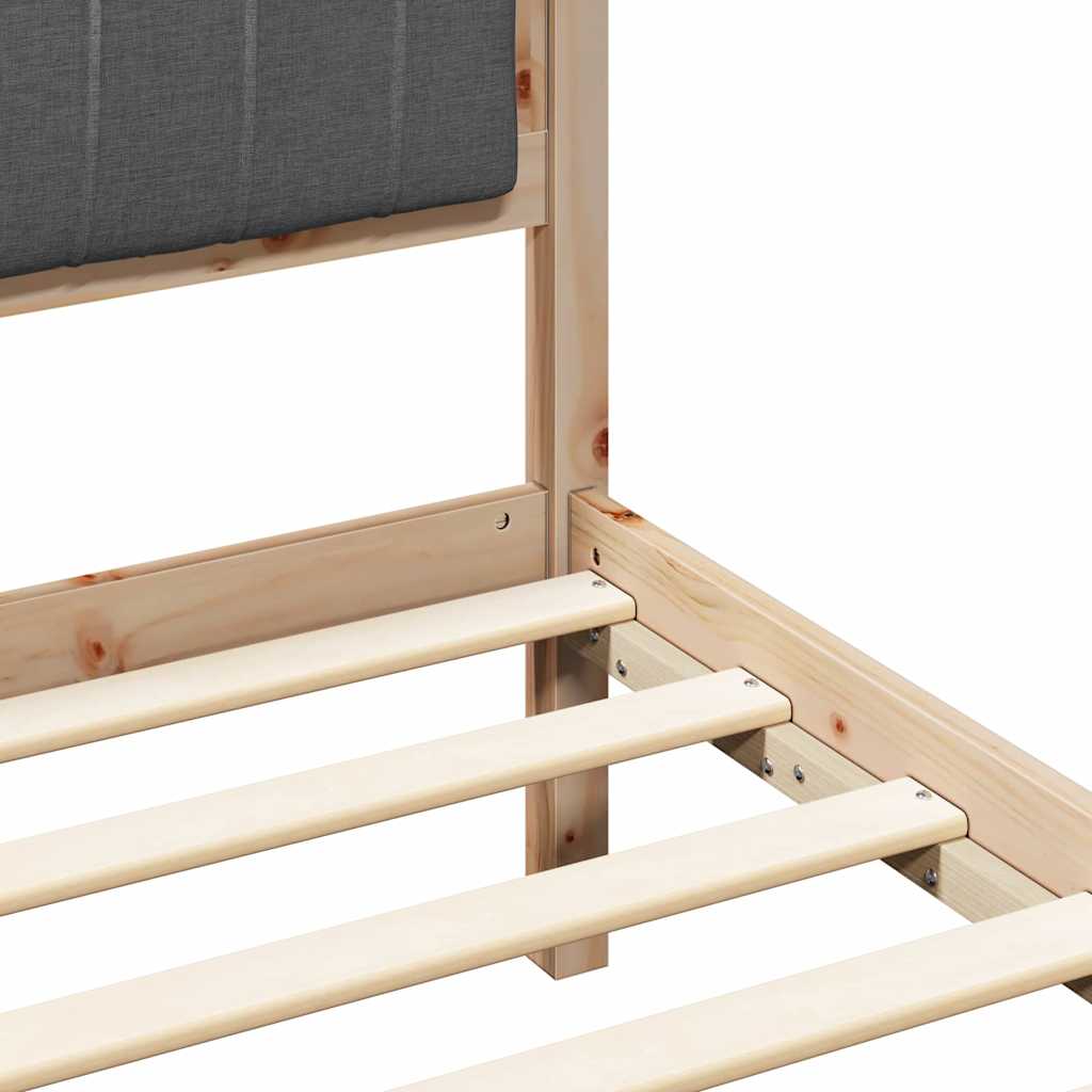 Letto con Testiera Rivestita Grigio scuro 80 x 200 cm | homemem39