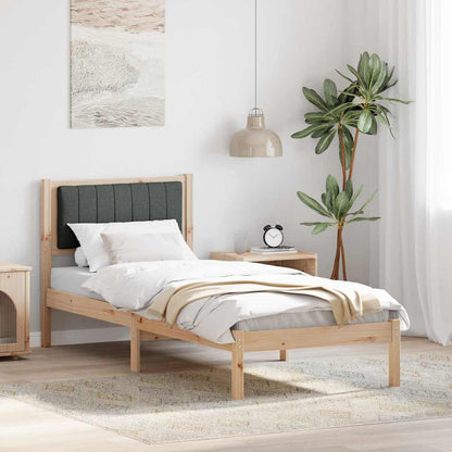 Letto con Testiera Rivestita Grigio scuro 80 x 200 cm | homemem39