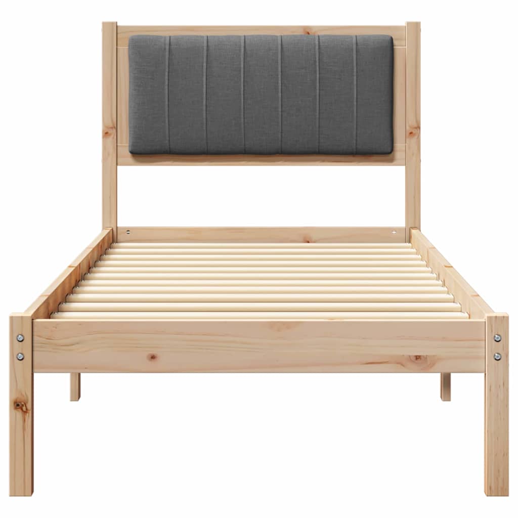 Letto con Testiera Rivestita Grigio scuro 80 x 200 cm | homemem39
