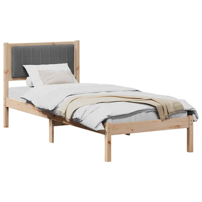 Letto con Testiera Rivestita Grigio scuro 80 x 200 cm | homemem39