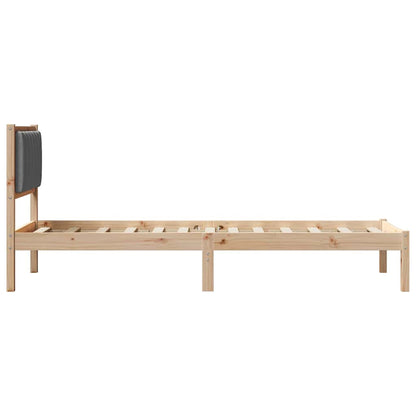 Letto con Testiera Rivestita Grigio scuro 80 x 200 cm | homemem39