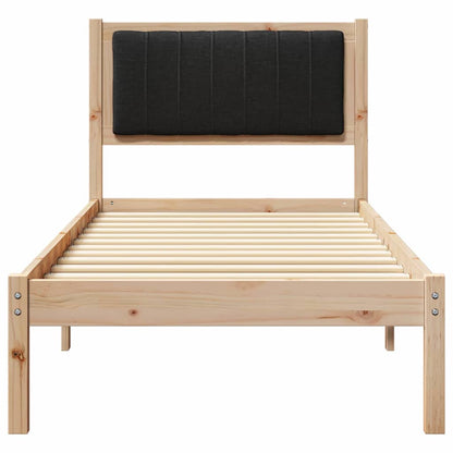 Letto con Testiera Rivestita Nero 80 x 200 cm Pino massello | homemem39