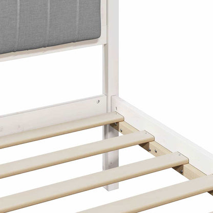 Letto con Testiera Rivestita Grigio chiaro 80 x 200 cm | homemem39