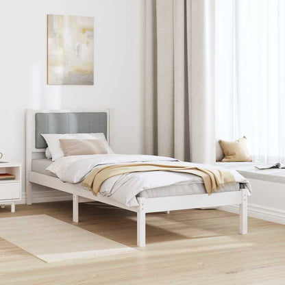 Letto con Testiera Rivestita Grigio chiaro 80 x 200 cm | homemem39