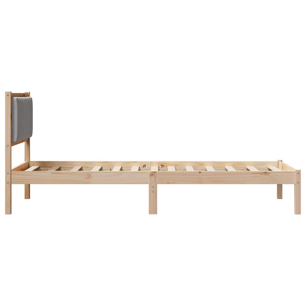Letto con Testiera Rivestita Grigio chiaro 90 x 190 cm | homemem39