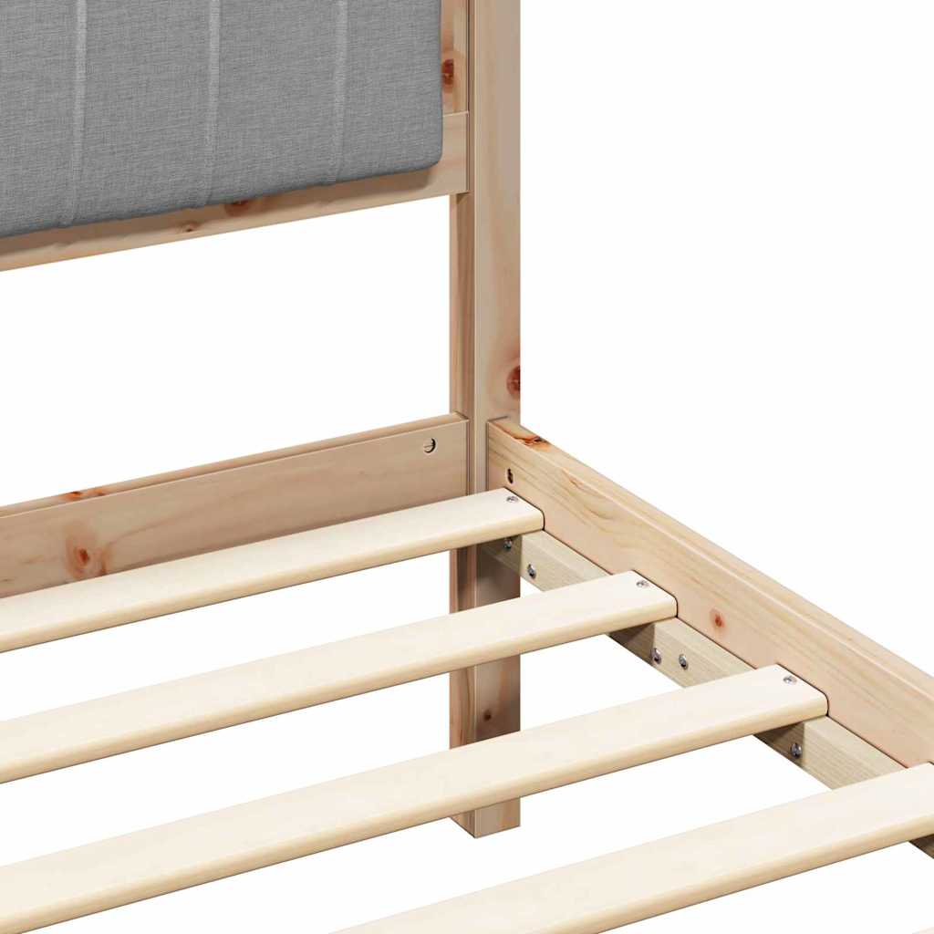 Letto con Testiera Rivestita Grigio chiaro 75 x 190 cm | homemem39