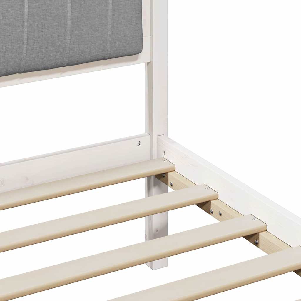 Letto con Testiera Rivestita Grigio chiaro 75 x 190 cm | homemem39
