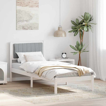 Letto con Testiera Rivestita Grigio chiaro 75 x 190 cm | homemem39
