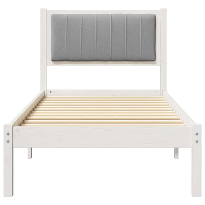 Letto con Testiera Rivestita Grigio chiaro 75 x 190 cm | homemem39