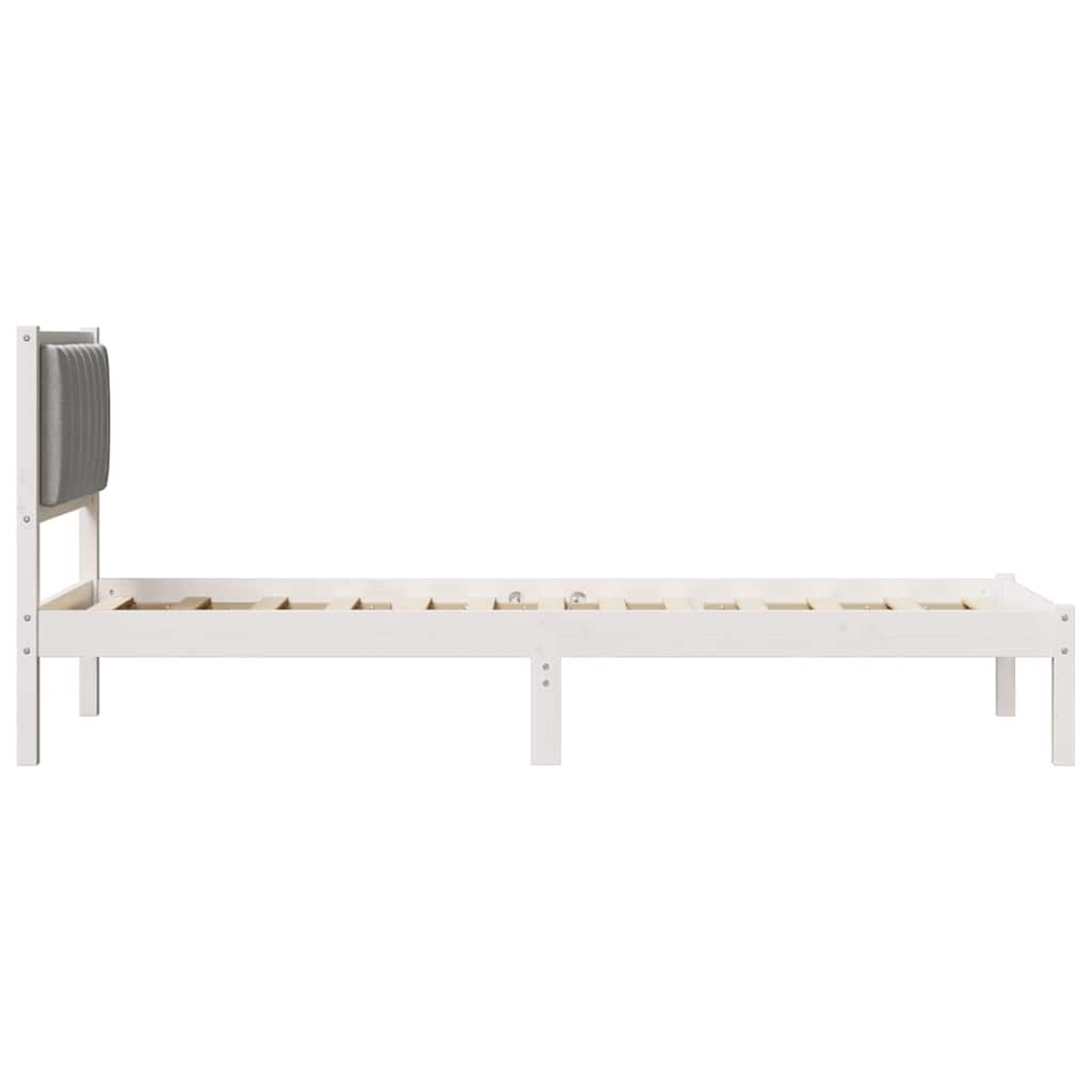 Letto con Testiera Rivestita Grigio chiaro 75 x 190 cm | homemem39
