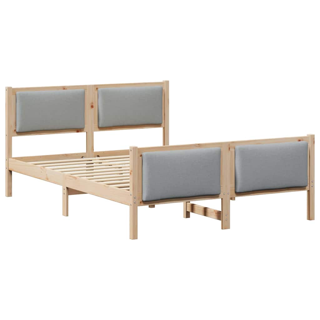 Struttura del letto Grigio chiaro 140 x 190 cm Tessuto | homemem39