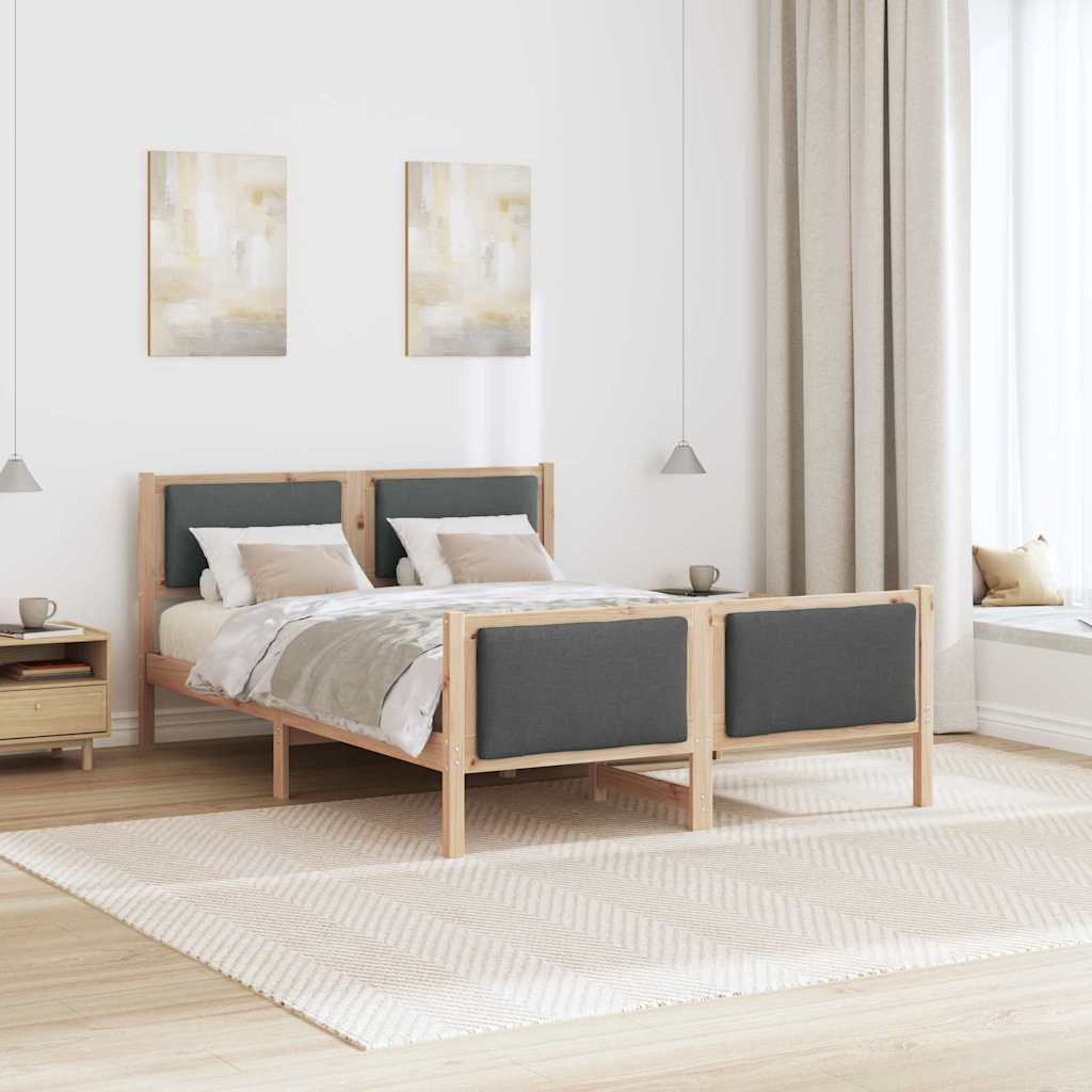 Struttura del letto Grigio scuro 140 x 190 cm Tessuto | homemem39