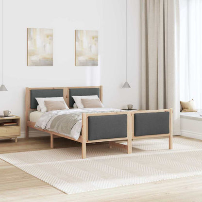 Struttura del letto Grigio scuro 140 x 190 cm Tessuto | homemem39