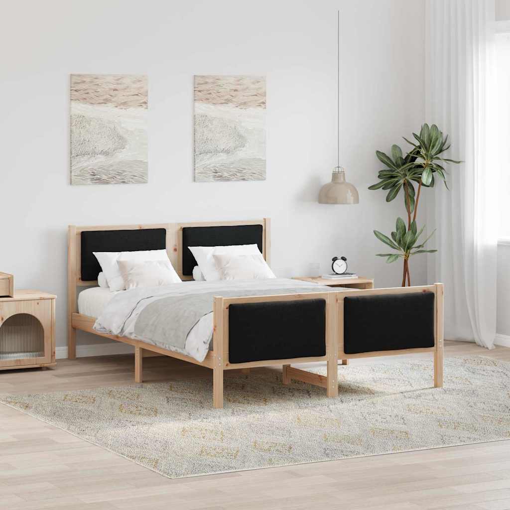 Struttura del letto con testiera Nero 140 x 190 cm Tessuto | homemem39