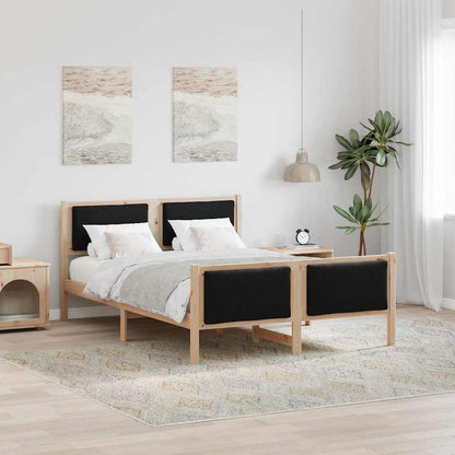 Struttura del letto con testiera Nero 140 x 190 cm Tessuto | homemem39