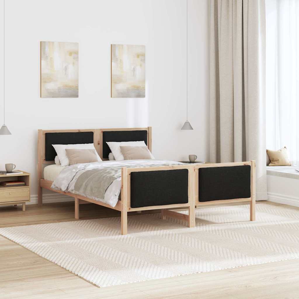 Struttura del letto con testiera Nero 140 x 190 cm Tessuto | homemem39