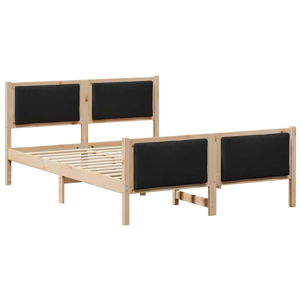 Struttura del letto con testiera Nero 140 x 190 cm Tessuto | homemem39