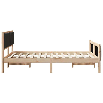 Struttura del letto con testiera Nero 140 x 190 cm Tessuto | homemem39