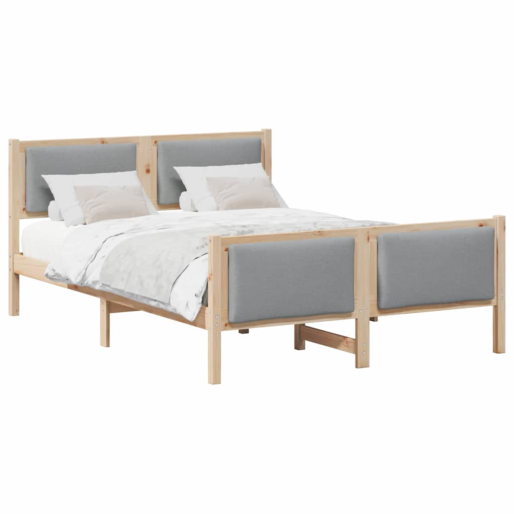 Struttura del letto Grigio chiaro 135 x 190 cm Tessuto | homemem39