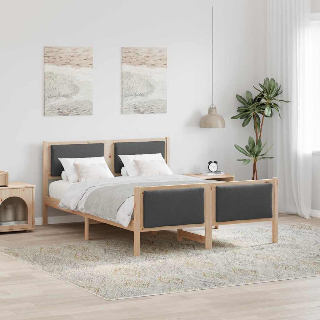 Struttura del letto Grigio scuro 135 x 190 cm Tessuto | homemem39