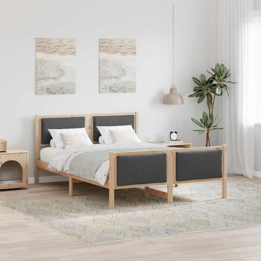 Struttura del letto Grigio scuro 135 x 190 cm Tessuto | homemem39