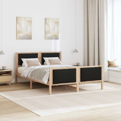 Struttura del letto con testiera Nero 135 x 190 cm Tessuto | homemem39
