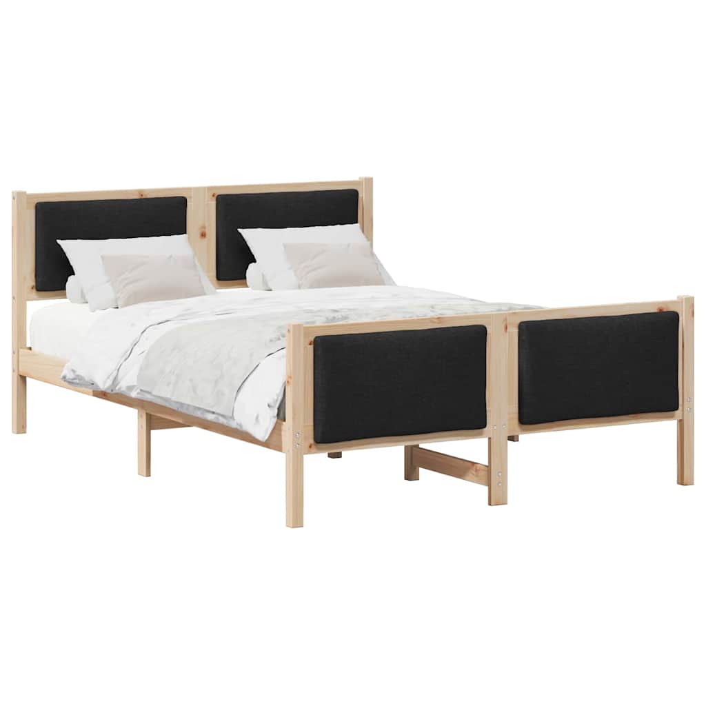 Struttura del letto con testiera Nero 135 x 190 cm Tessuto | homemem39