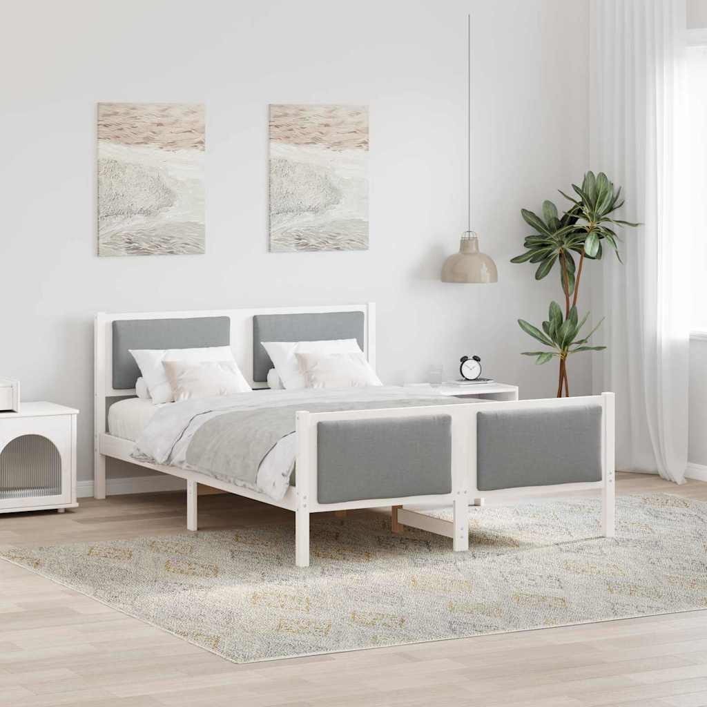 Struttura del letto Grigio chiaro 135 x 190 cm Tessuto | homemem39