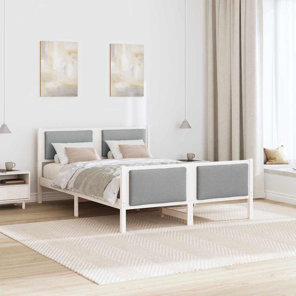 Struttura del letto Grigio chiaro 135 x 190 cm Tessuto | homemem39