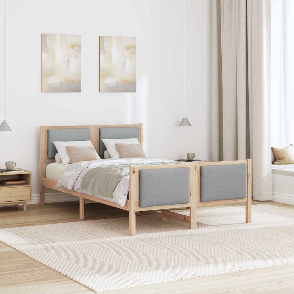 Struttura del letto Grigio chiaro 120 x 190 cm Tessuto | homemem39