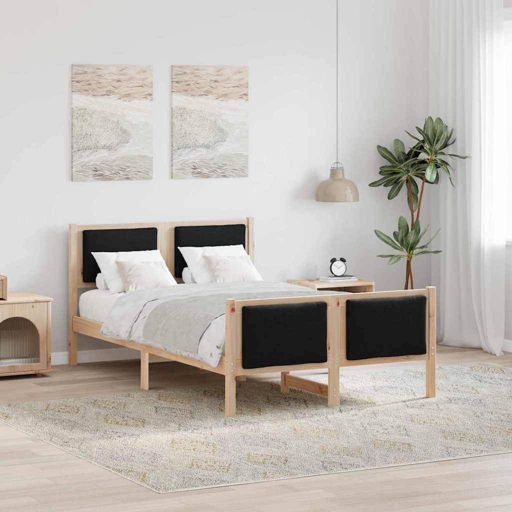 Struttura del letto con testiera Nero 120 x 190 cm Tessuto | homemem39