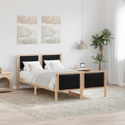 Struttura del letto con testiera Nero 120 x 190 cm Tessuto | homemem39