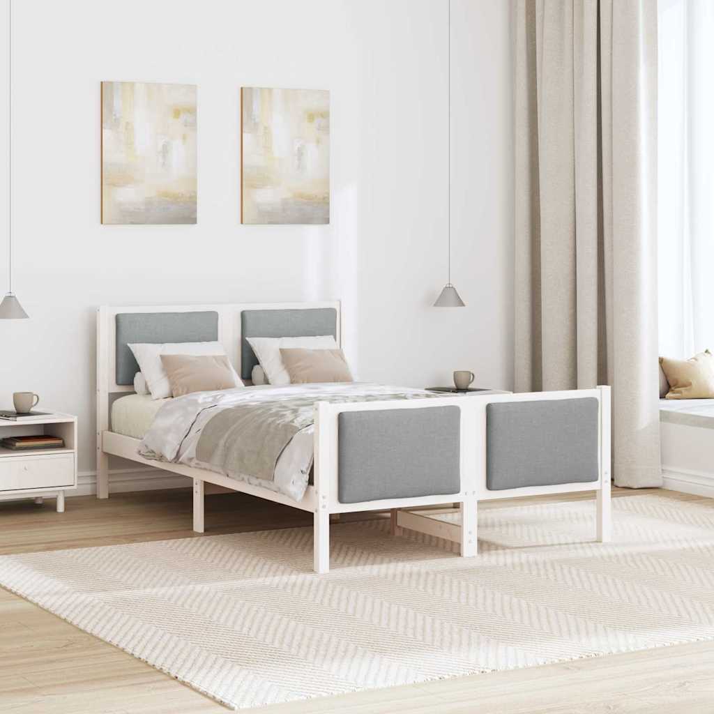 Struttura del letto Grigio chiaro 120 x 190 cm Tessuto | homemem39
