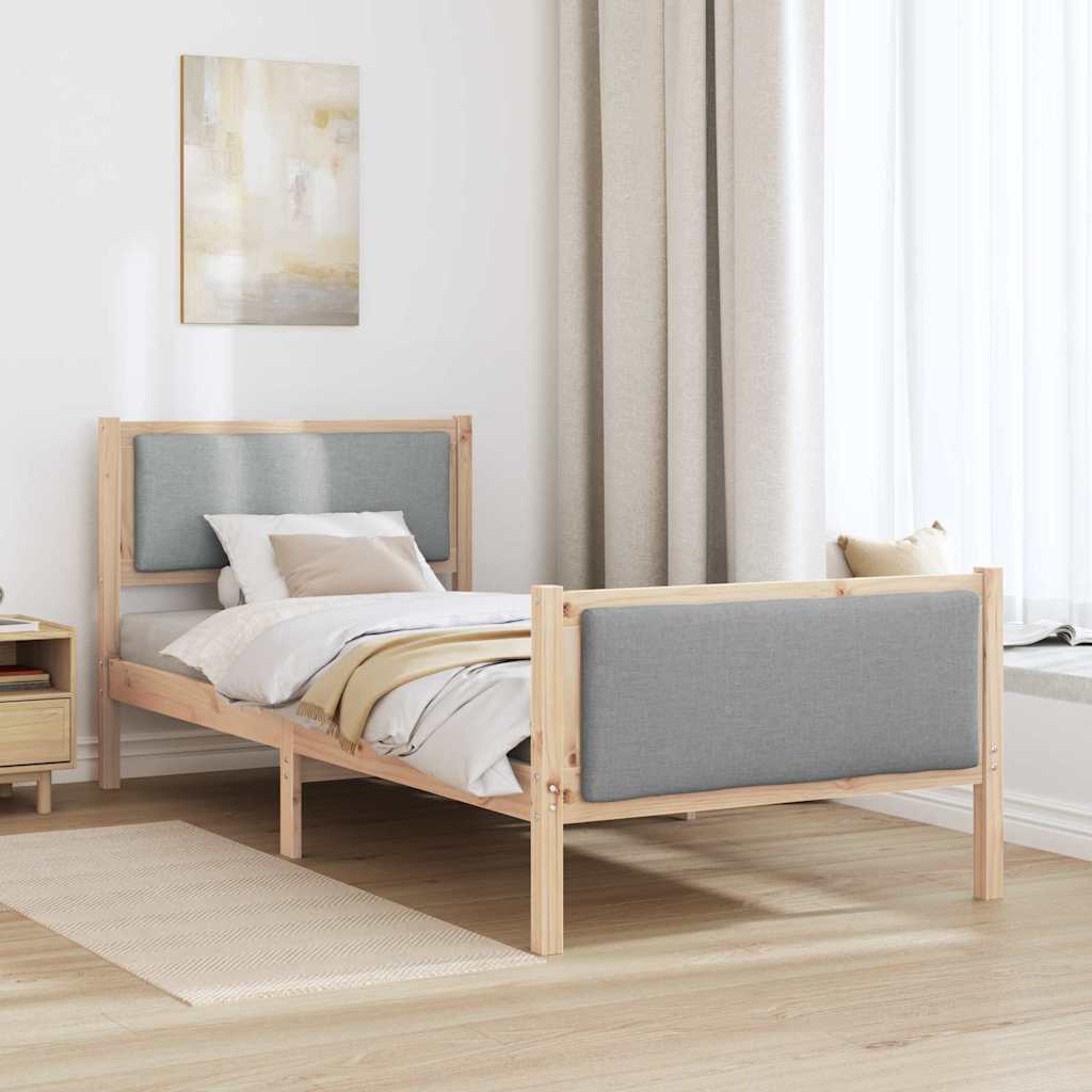 Struttura del letto Grigio chiaro 100 x 200 cm Tessuto | homemem39