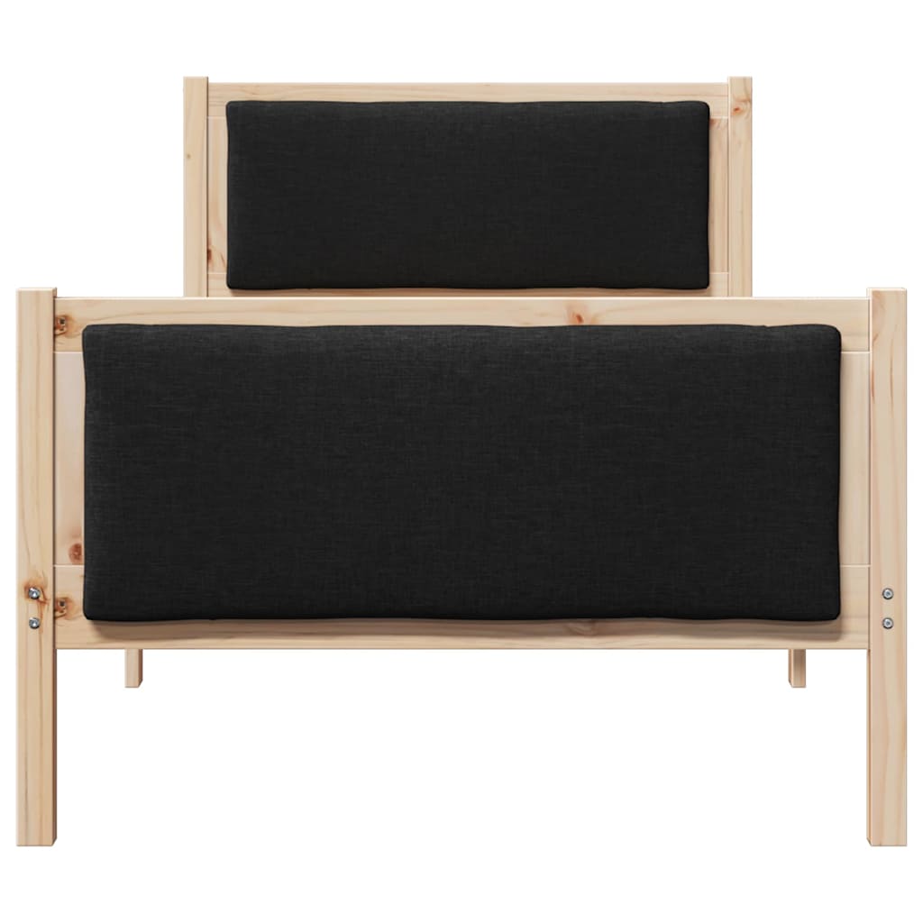 Struttura del letto con testiera Nero 100 x 200 cm Tessuto | homemem39