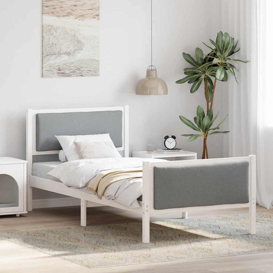 Struttura del letto Grigio chiaro 100 x 200 cm Tessuto | homemem39