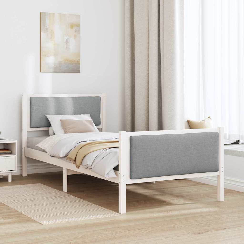 Struttura del letto Grigio chiaro 100 x 200 cm Tessuto | homemem39